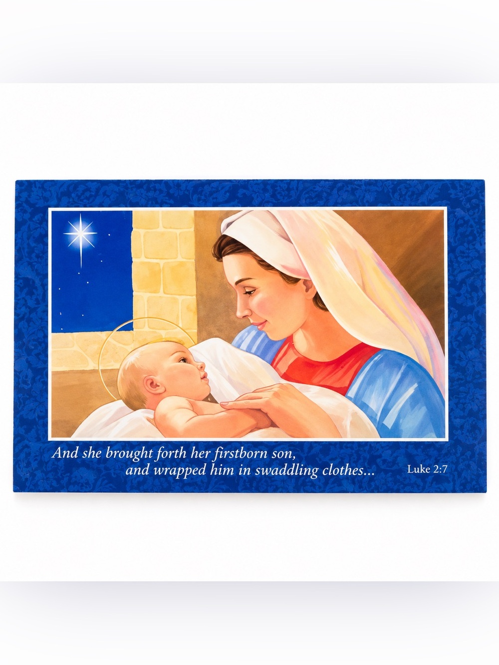 Christmas Cards – Virgin Mary & Baby Jesus – Set of 6 With 6 Envelopes